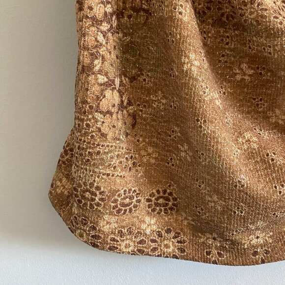Vintage Y2K Gold Sparkle Camisole Knit Tank with Crossover, Ruching Floral Party - Picture 5 of 14